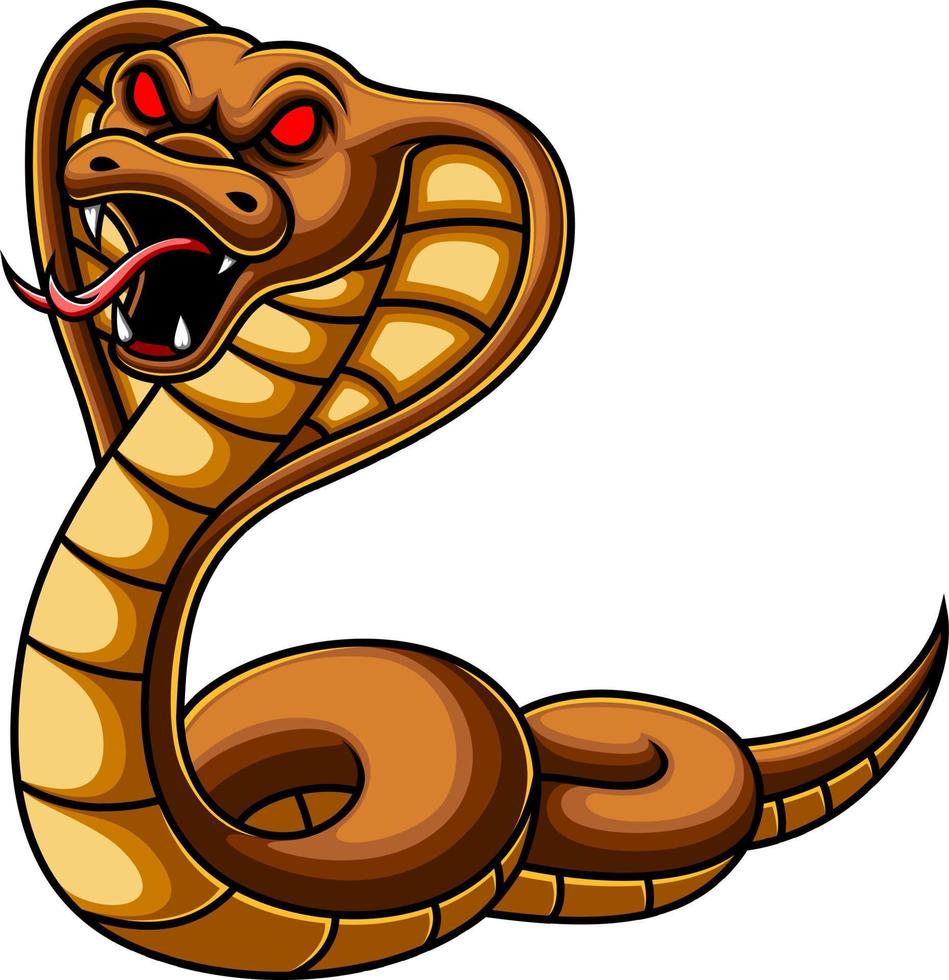 Angry cobra snake cartoon vector