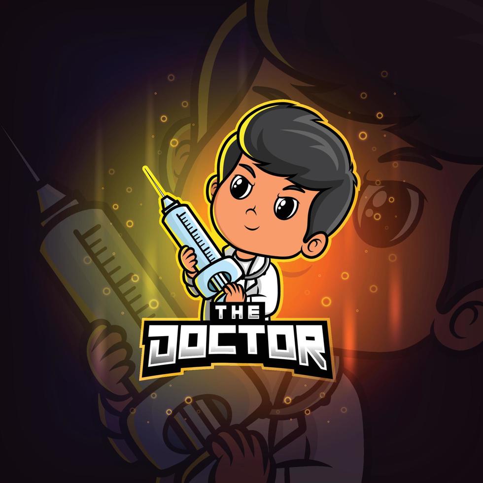 The doctor mascot esport logo design vector