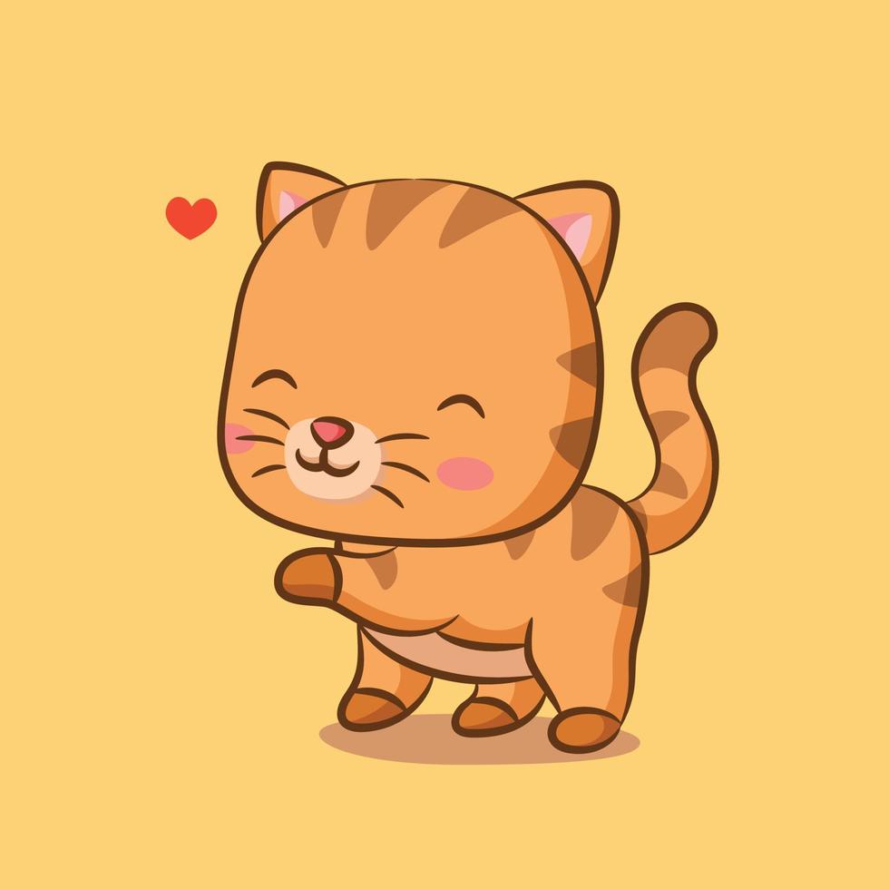 The cute cat with the cute expression is full of heart vector