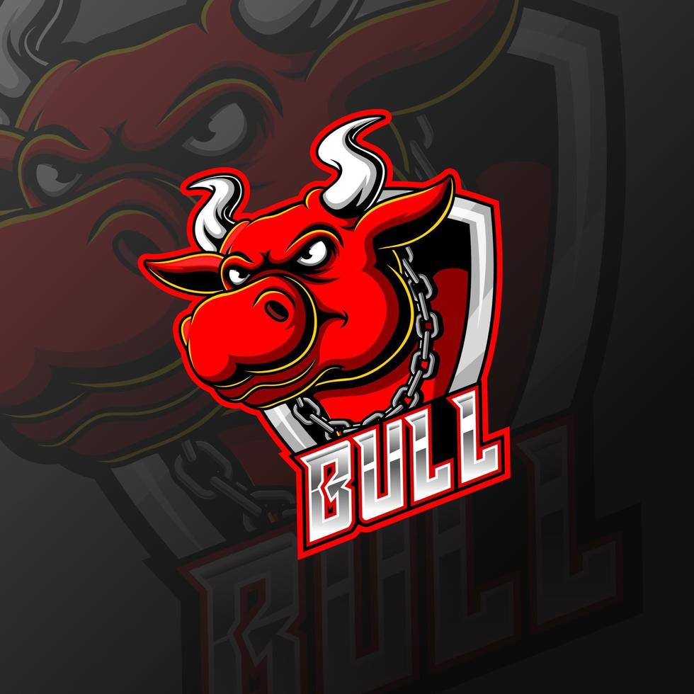 Animal Bull Head Mascot for sports and e sports vector