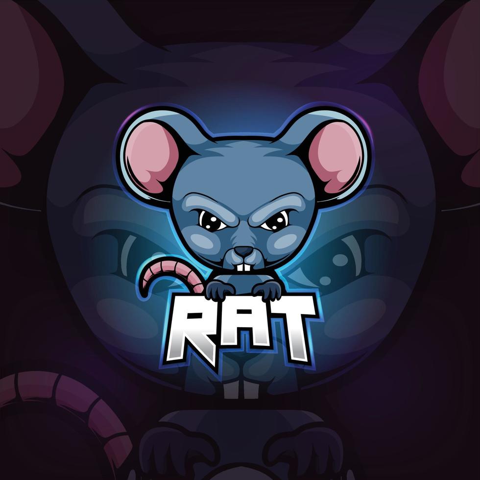 Rat mascot esport logo design vector