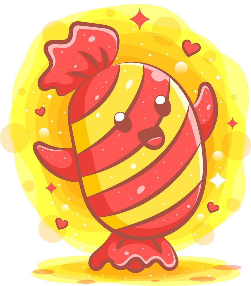 Kawaii Candies With Facial Expressions vector