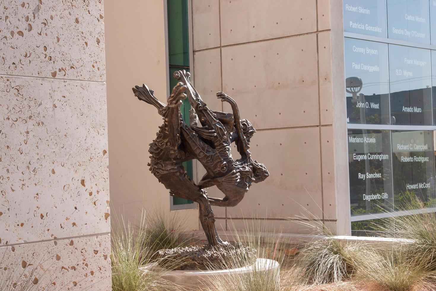 El Paso, Texas, November 1, 2007 Sculpture in Front of the Entrance of the Main Library Branch in Downtown El Paso photo