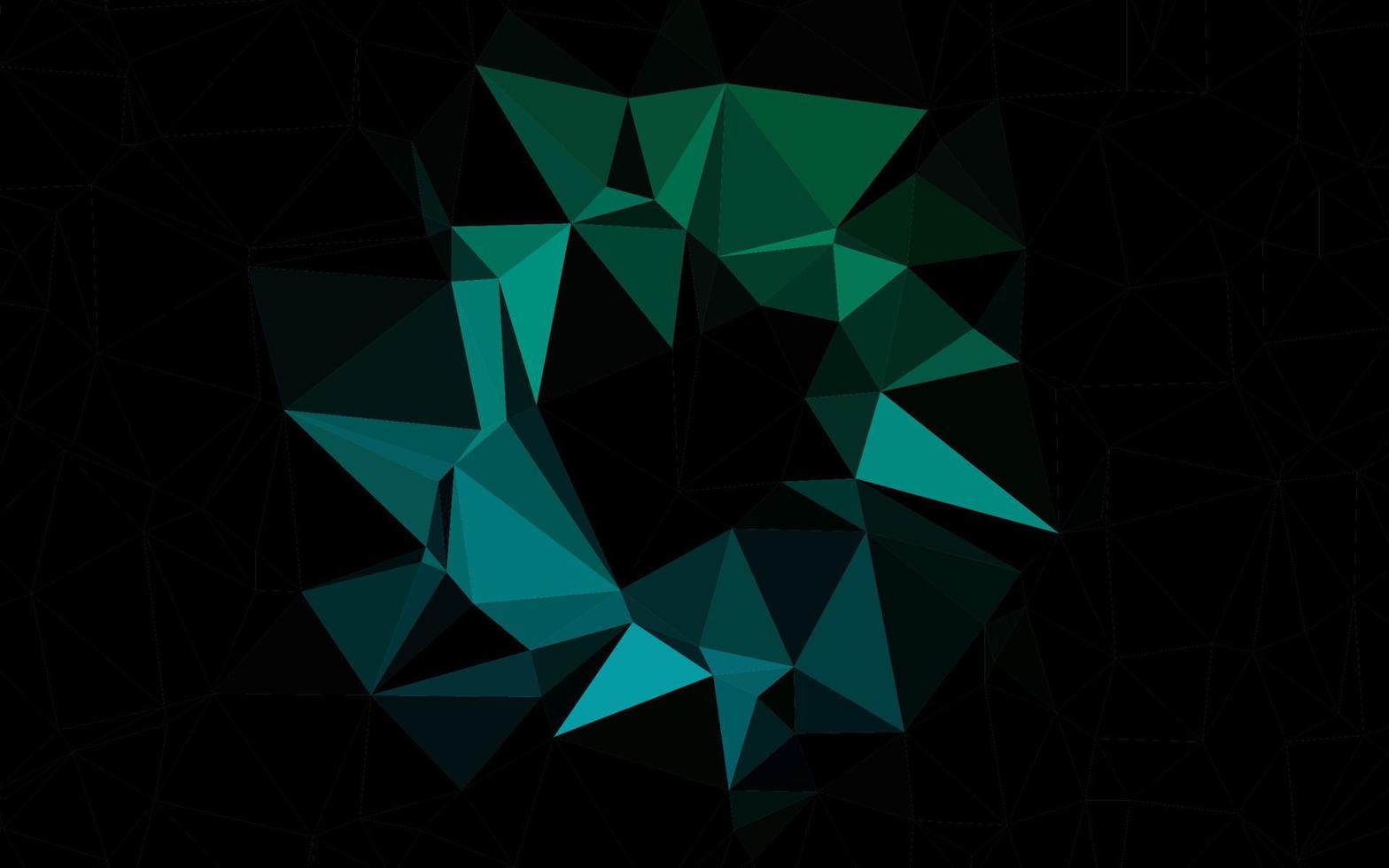 Fondo abstracto de polígono de vector azul oscuro, verde.