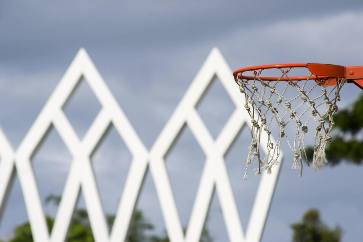 Basketball ring with net photo