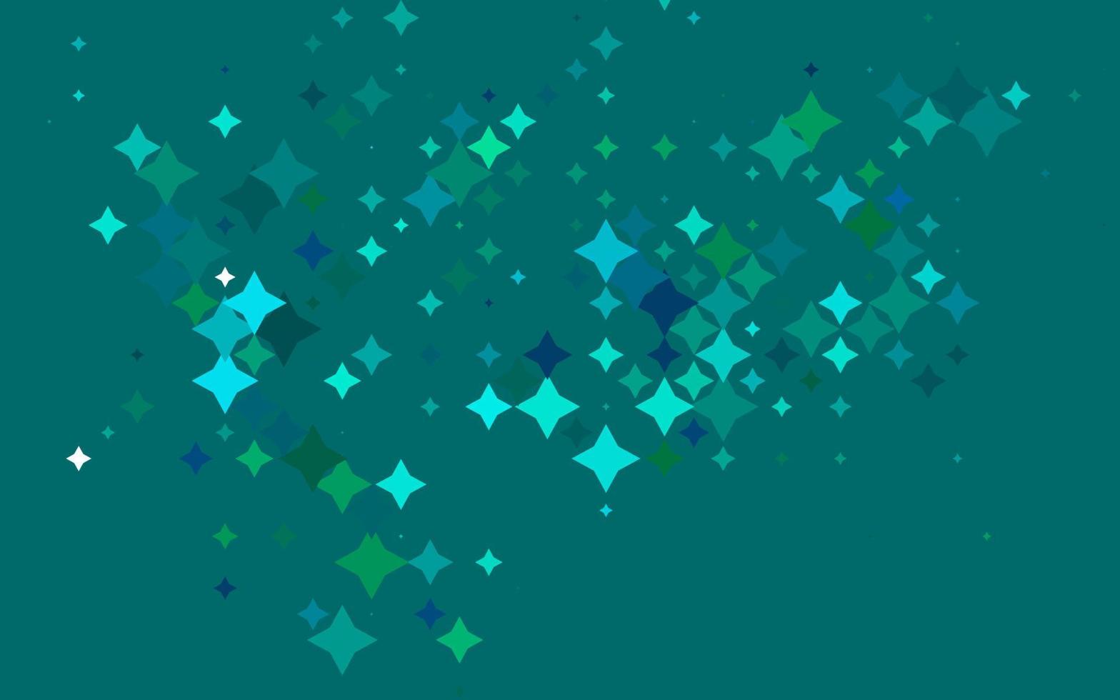 Fondo de vector azul claro, verde con estrellas de colores.