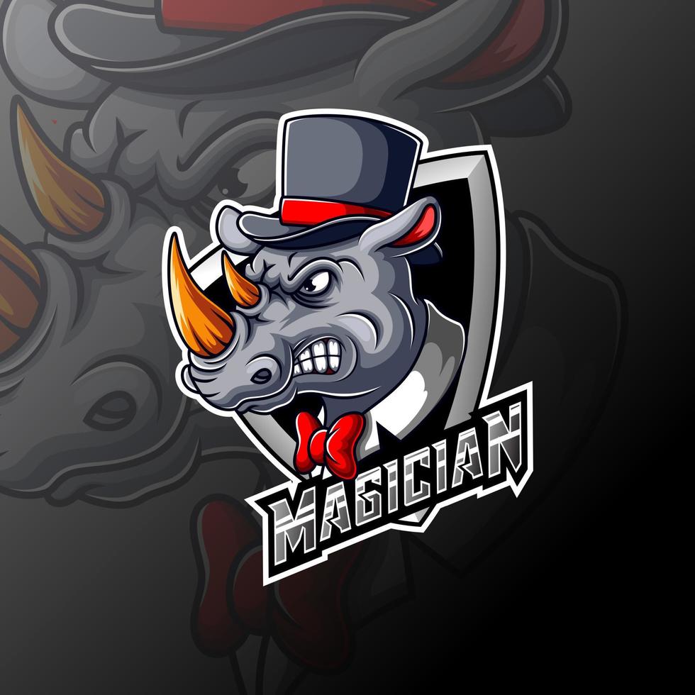 Magic rhino e sport logo vector