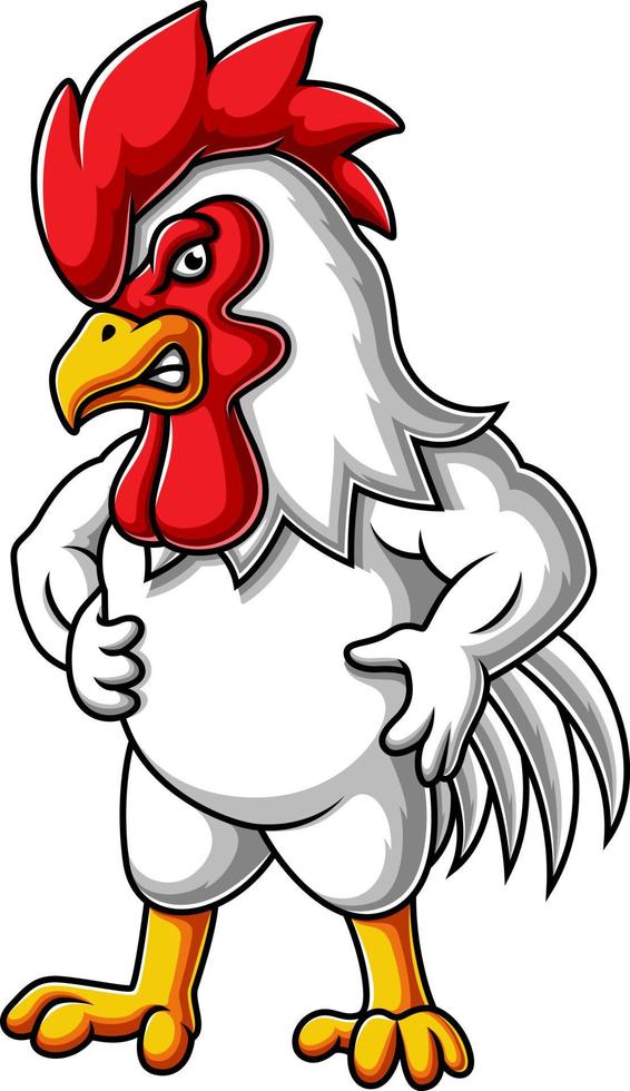 Angry rooster cartoon vector