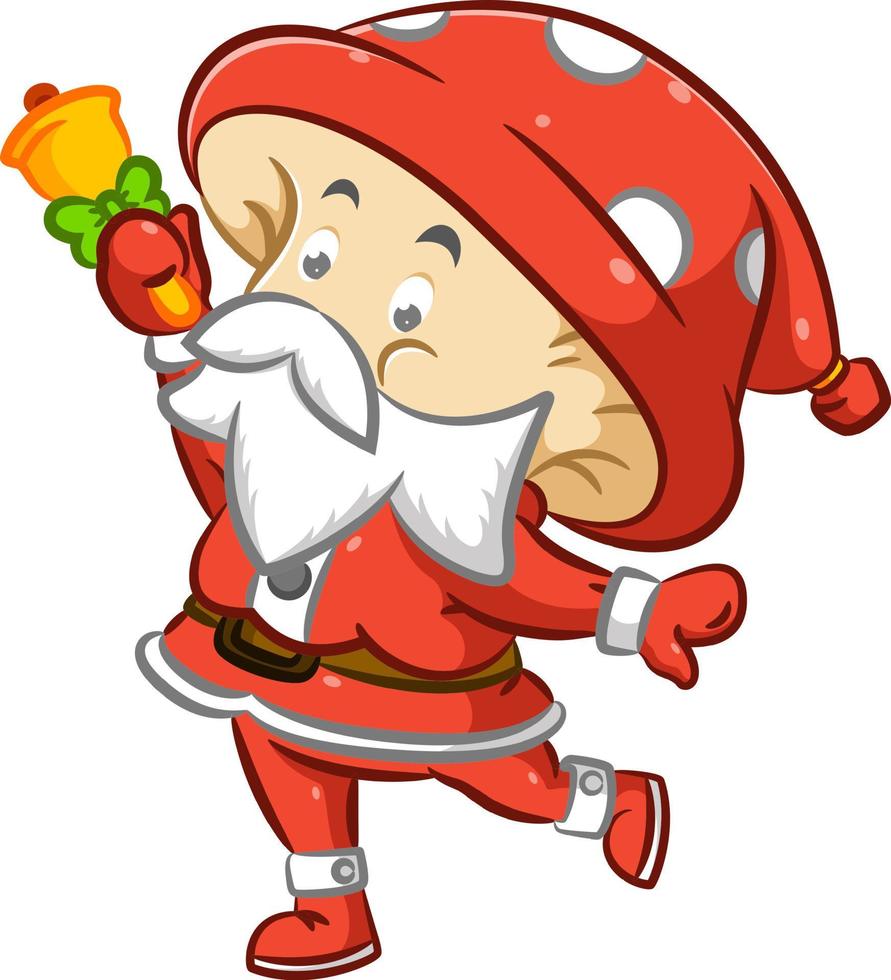 The mr mushroom using the Santa Claus costume vector