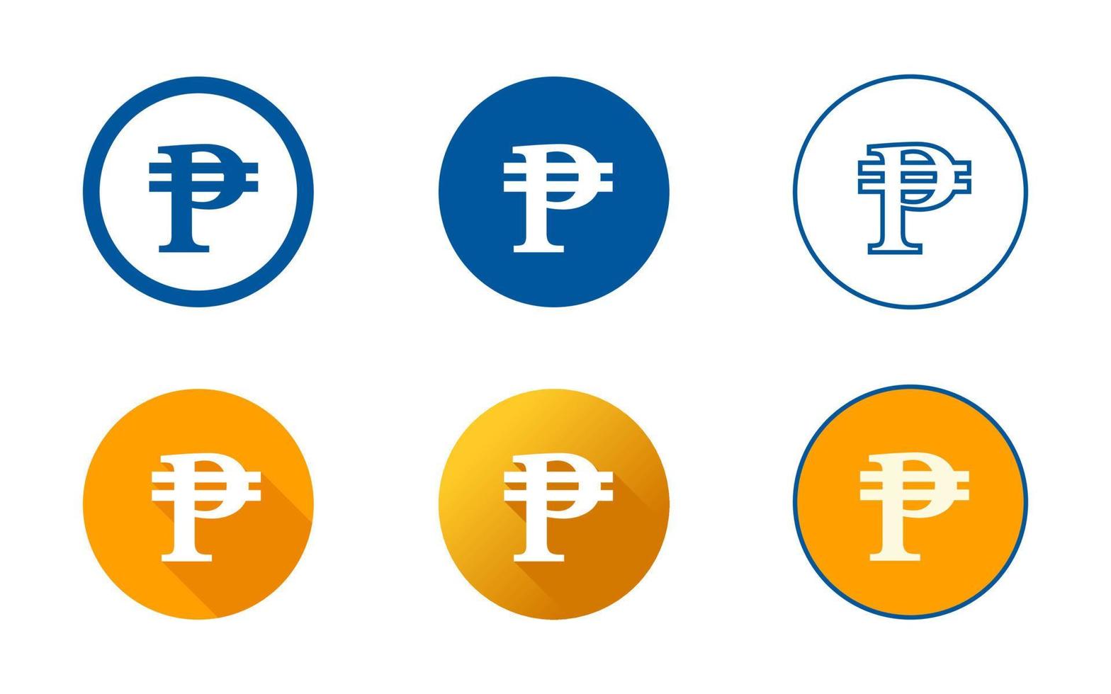 Philippine Peso Symbol Icon Set vector