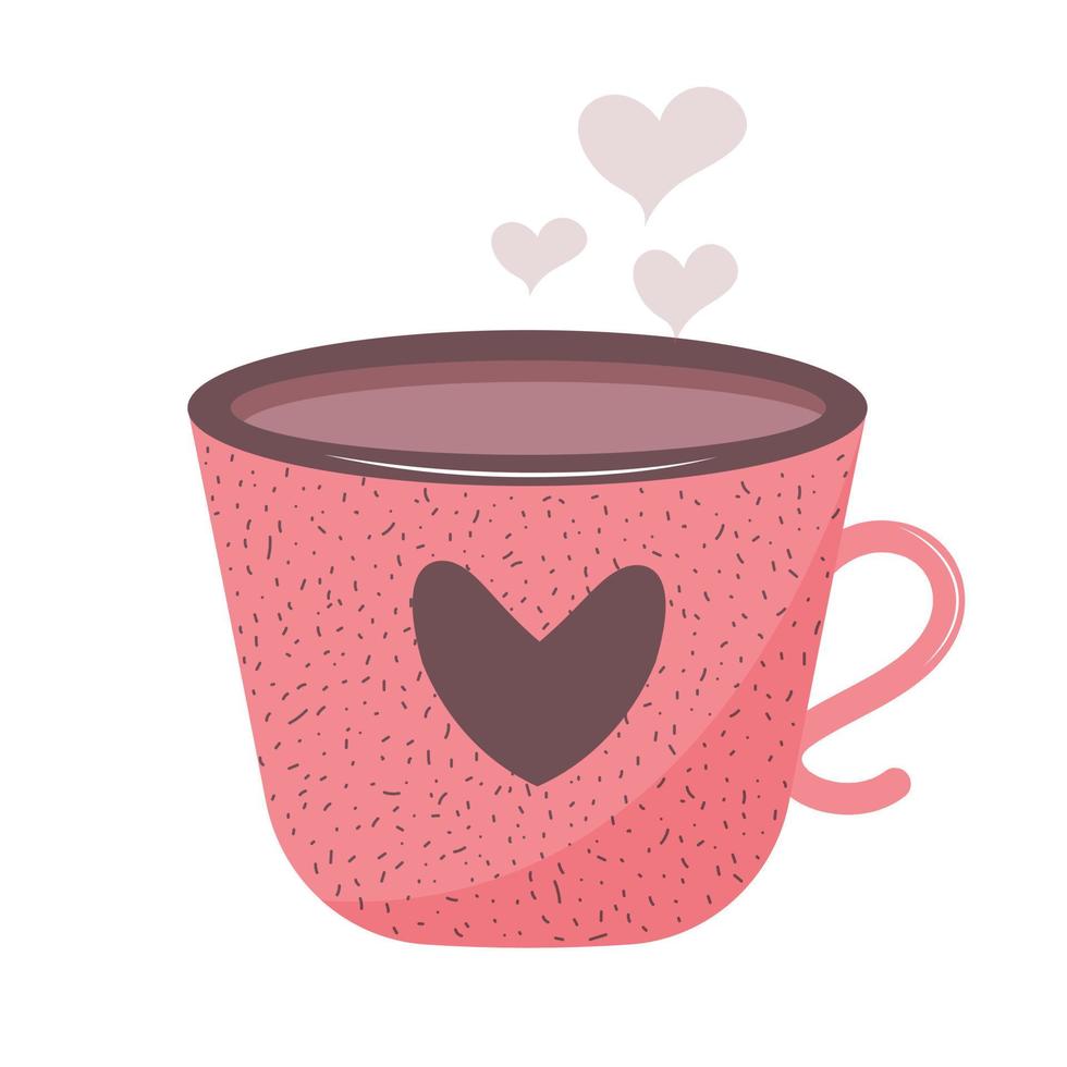 Hot cocoa mug with heart. vector