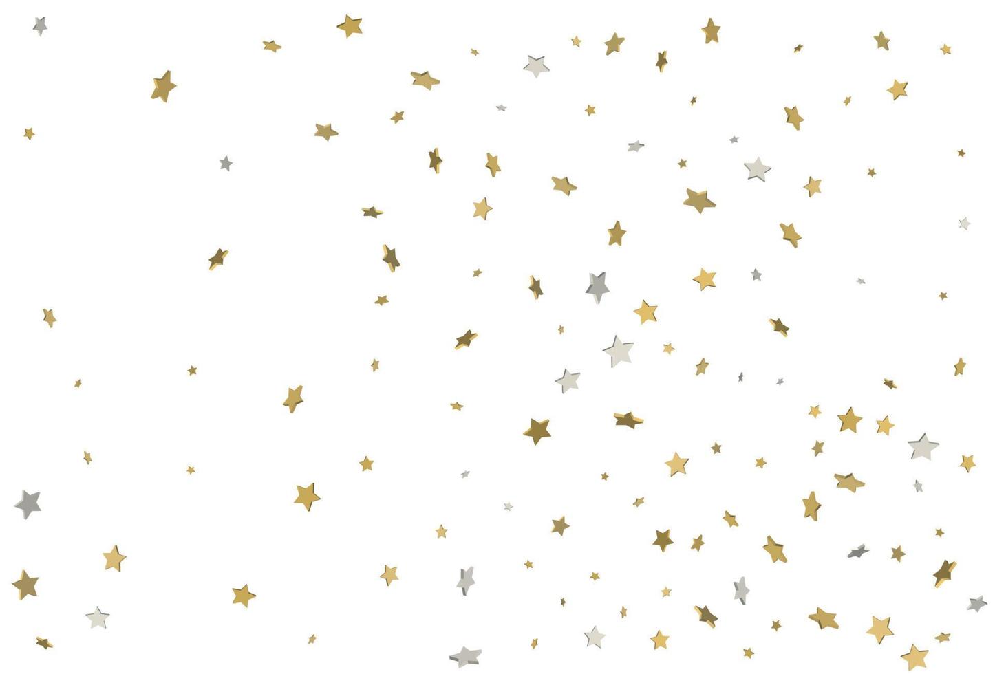 Christmas wrappers with gold and silver 3d confetti. Vector. vector