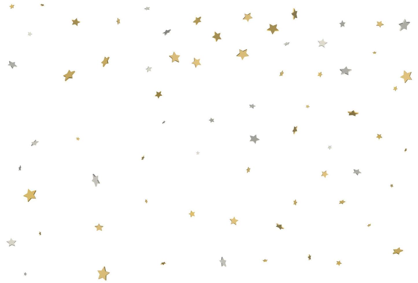 3d gold star confetti rain festive holiday background vector