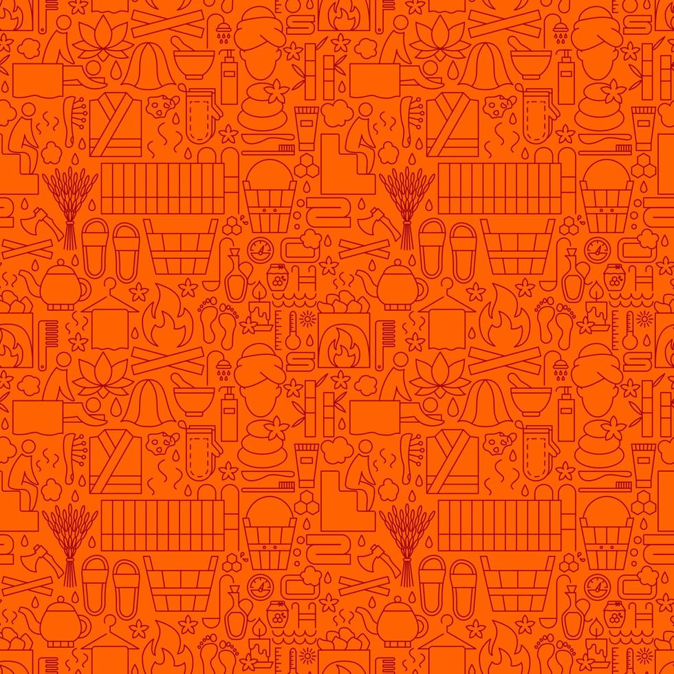 Spa Line Seamless Pattern vector