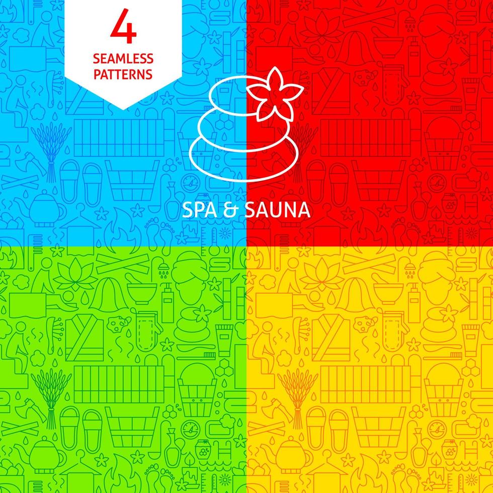Line Spa Sauna Patterns vector