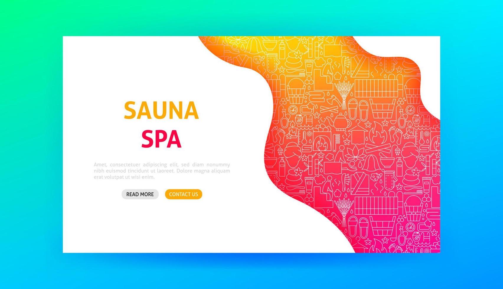 página de inicio de sauna spa vector
