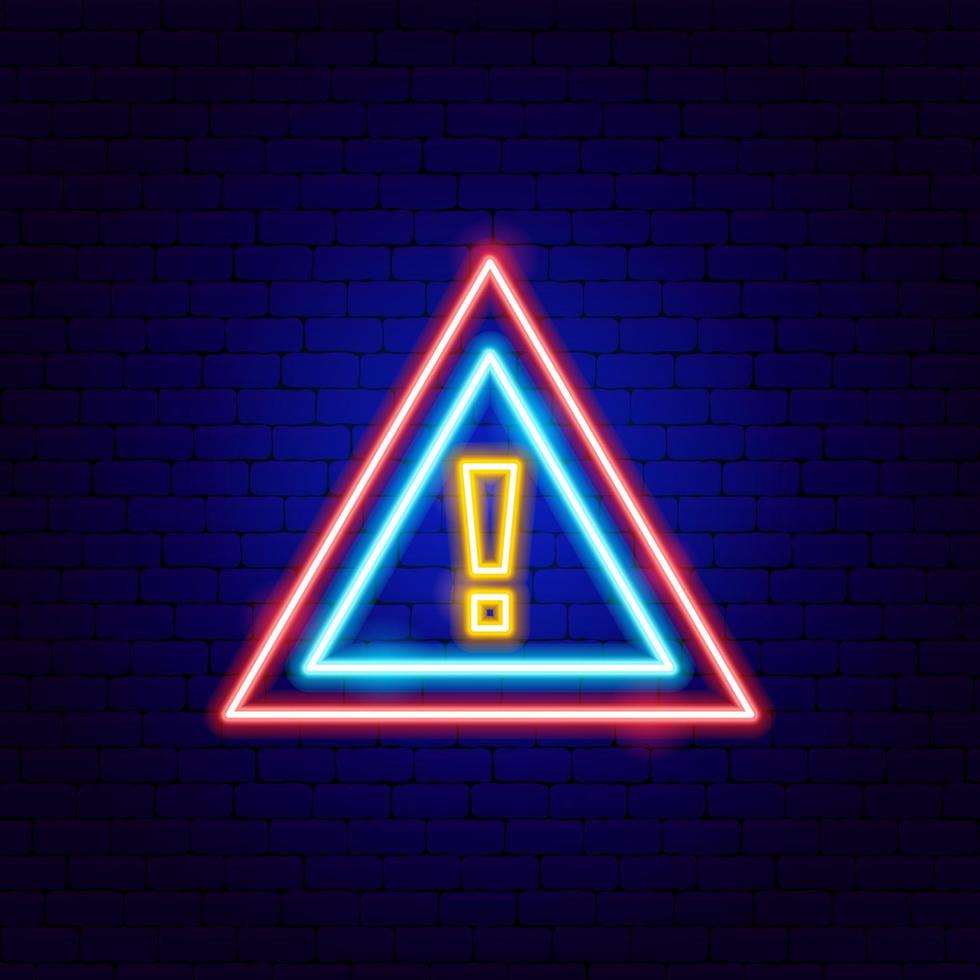 Warning Neon Sign vector