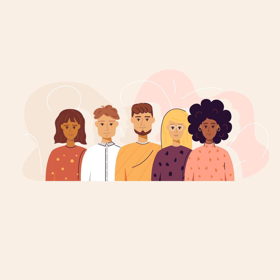 Five Trendy People Concept vector