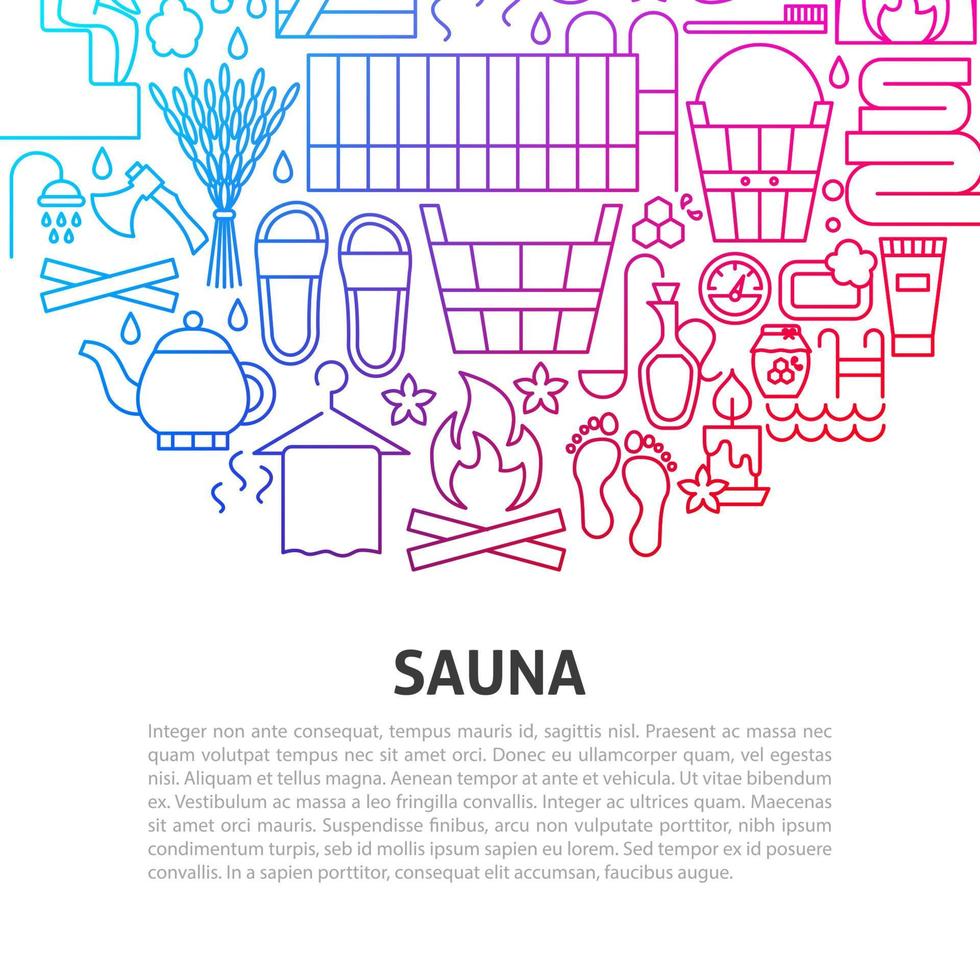 concepto de línea de sauna vector