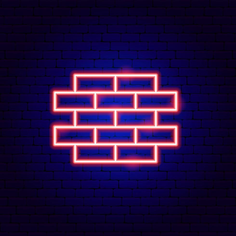 Brick Wall Neon Sign vector