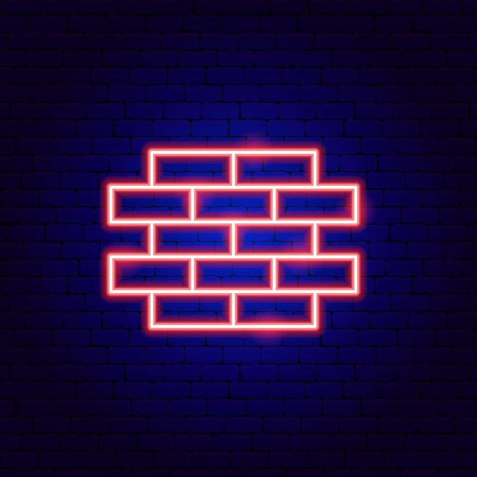 Brick Wall Neon Sign vector