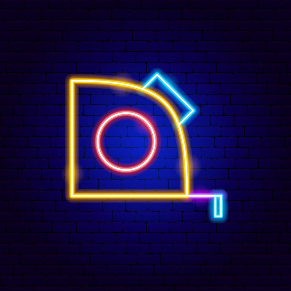 Measure Centimeter Neon Sign vector