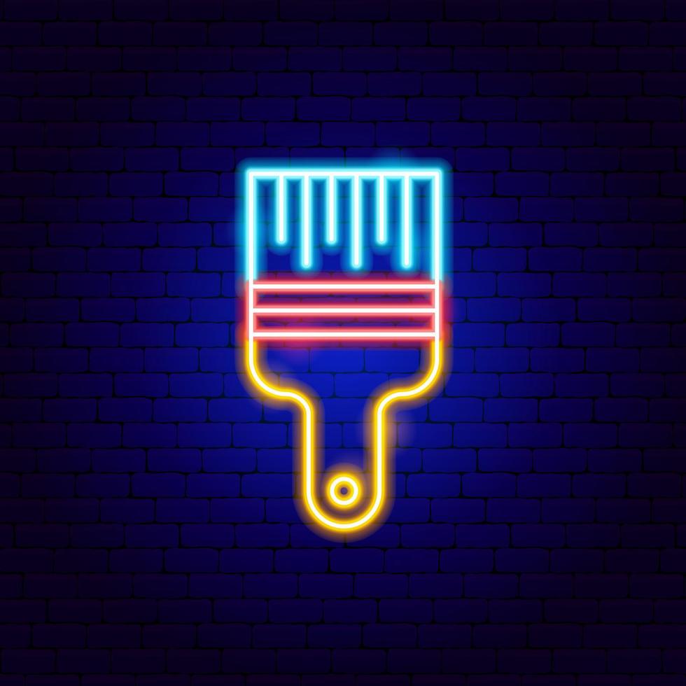 Wooden Box Neon Sign vector