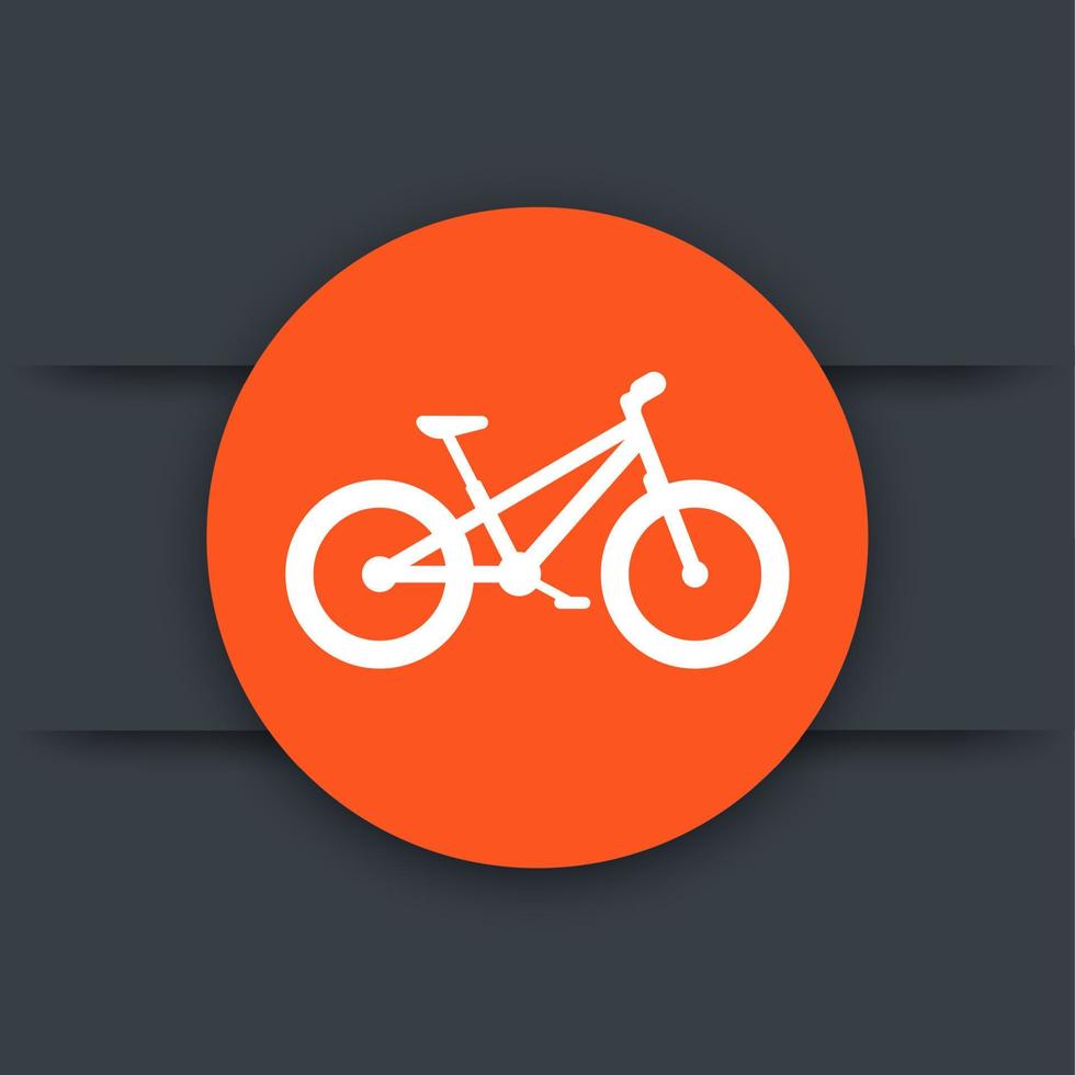 Fat bike round flat icon vector