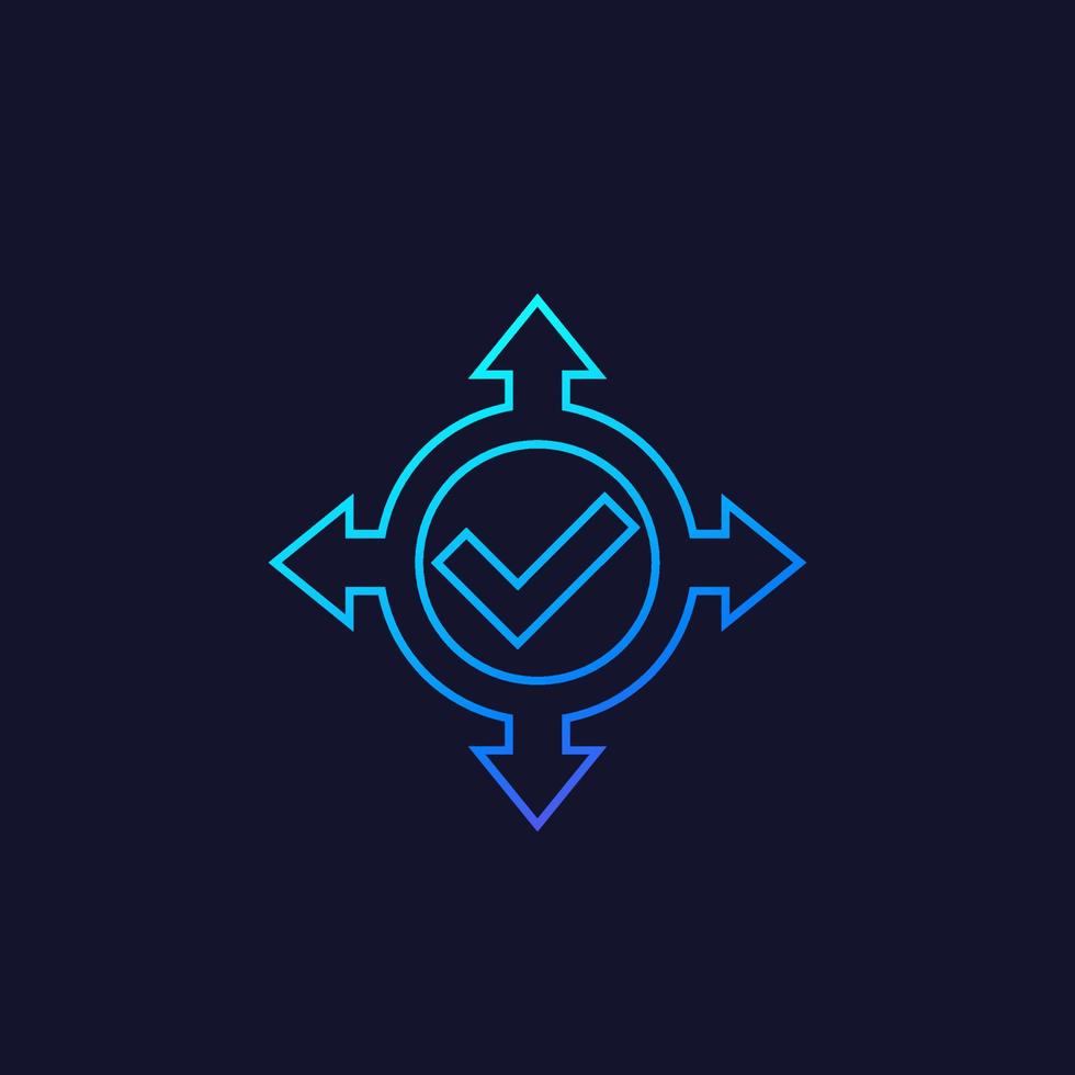 expand, extend, enlarge icon, linear vector