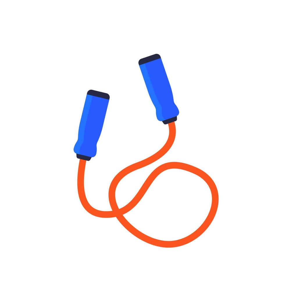 jumping rope isolated on white, vector icon