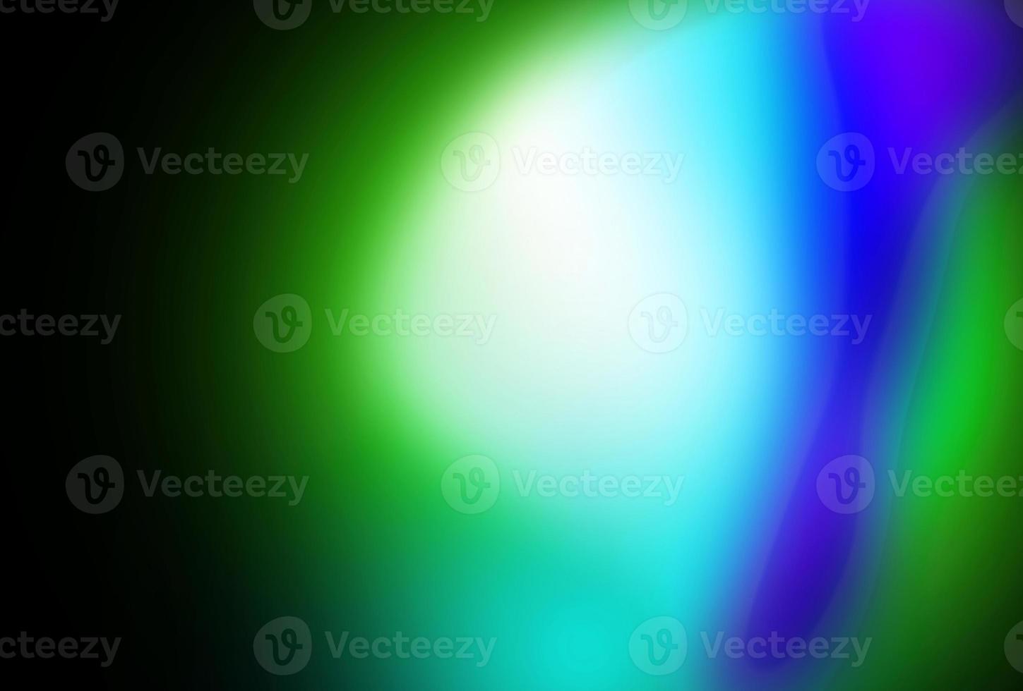 abstract light green sun flare overlays texture and colorful neon blur on black. photo