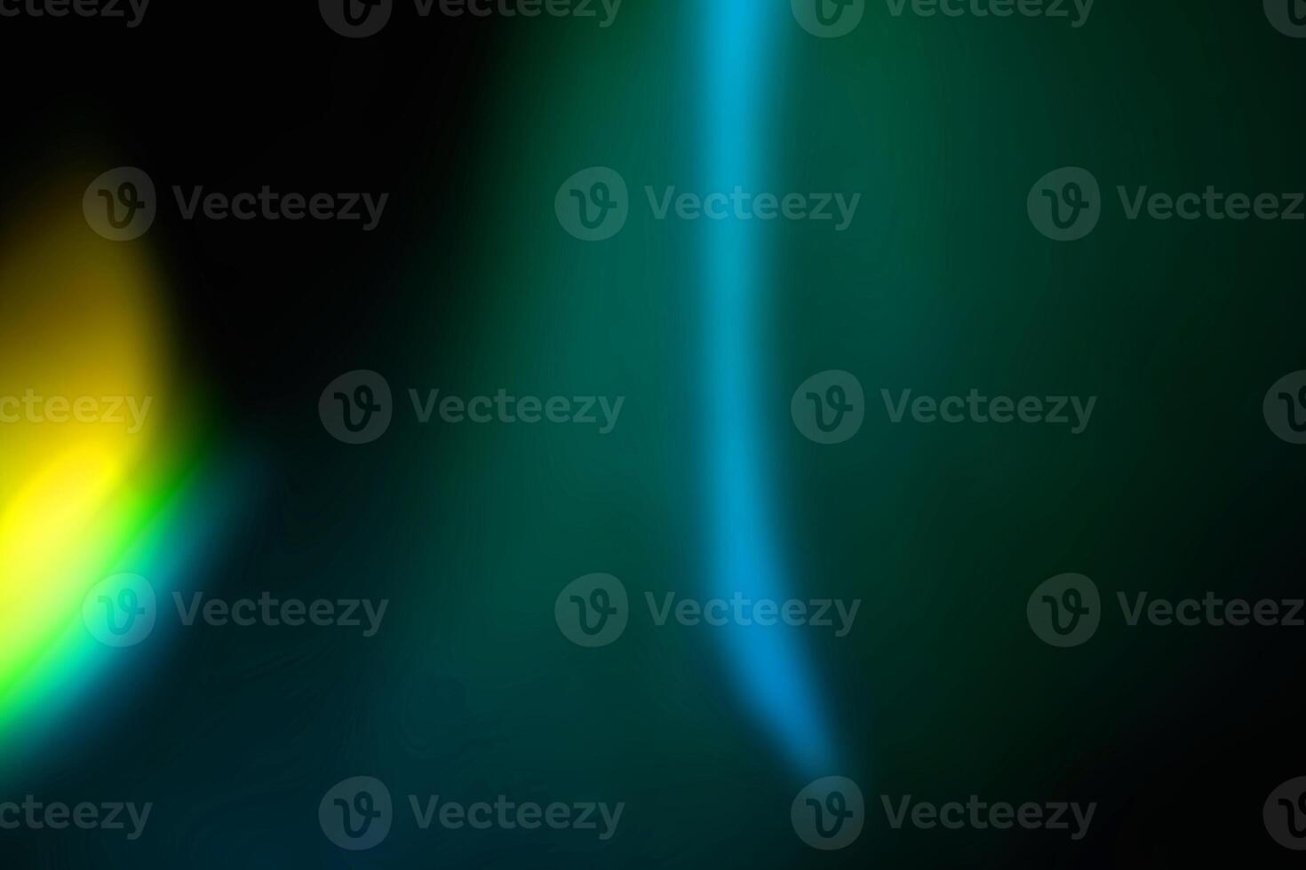 colorful green and blue abstract retro blur light color overlay texture natural holographic on black. photo