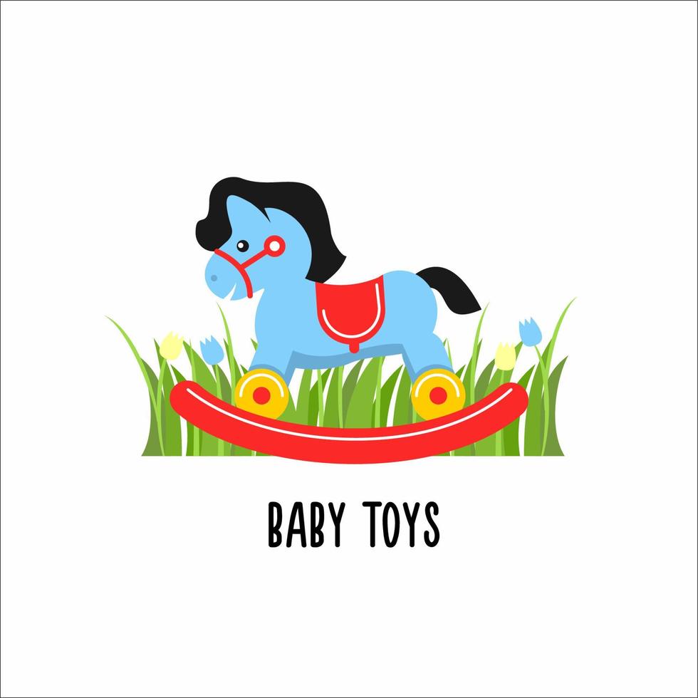 Horse toy. Vector illustration. Toys for the children.