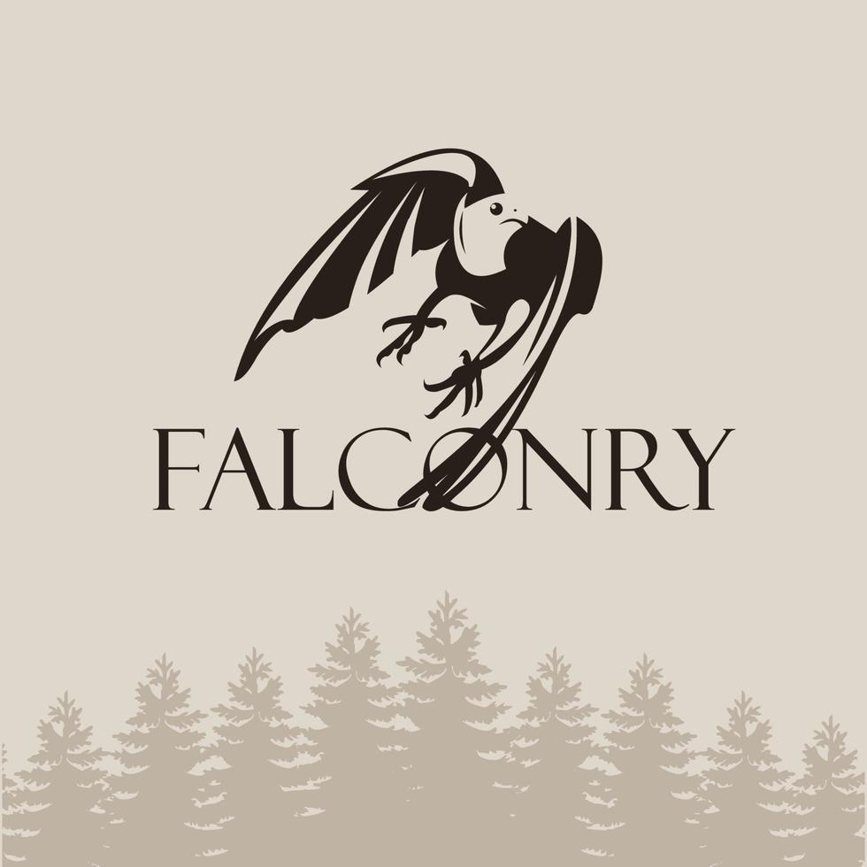 Falcon, hawk. Vector silhouette of the Bird of Prey in flight. 4862616 ...