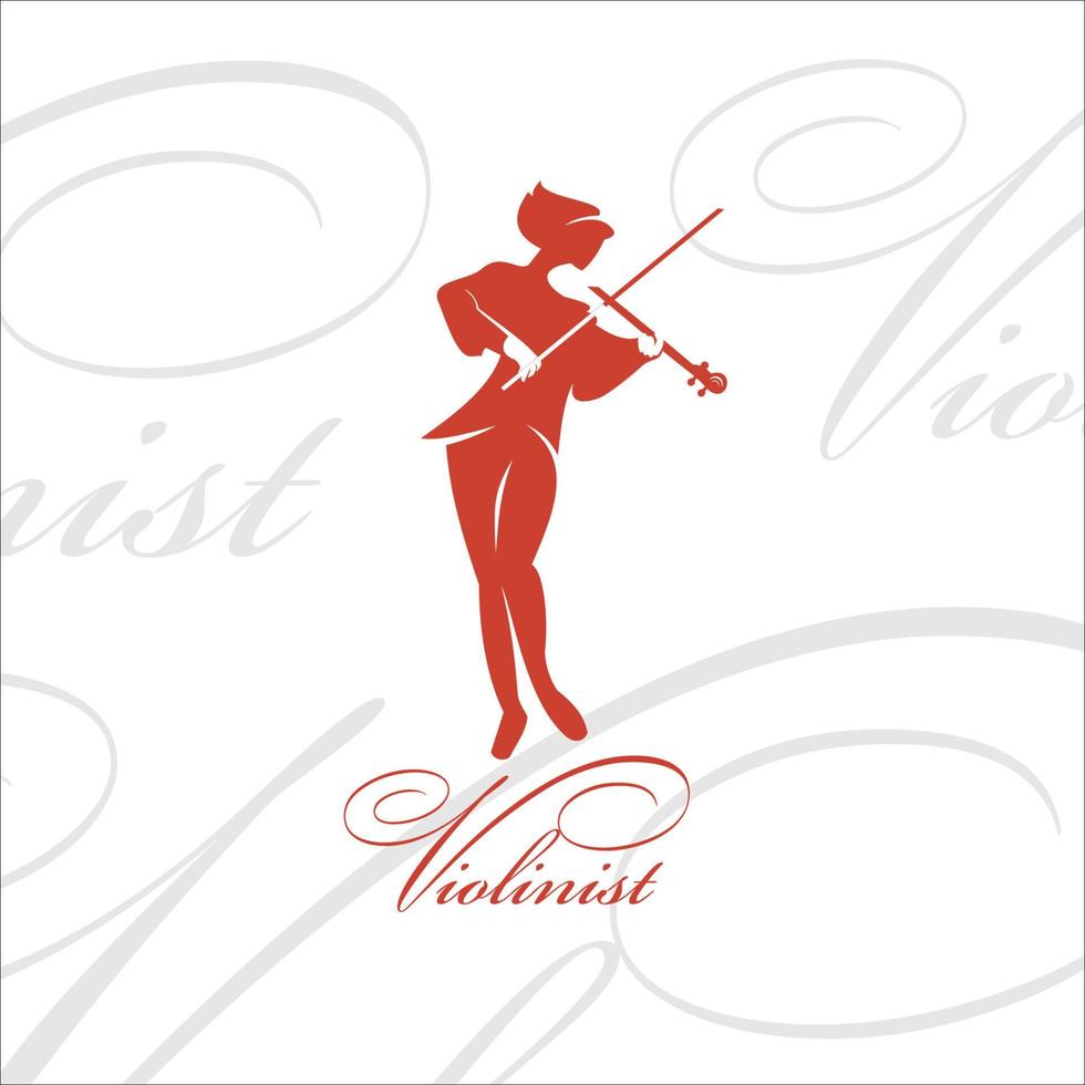 Musician, a violinist. Vector logo.