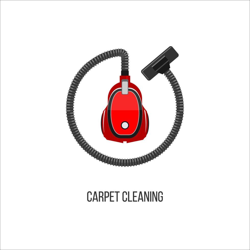 Vacuum cleaner. The carpet cleaning. Vector illustration of the sign.
