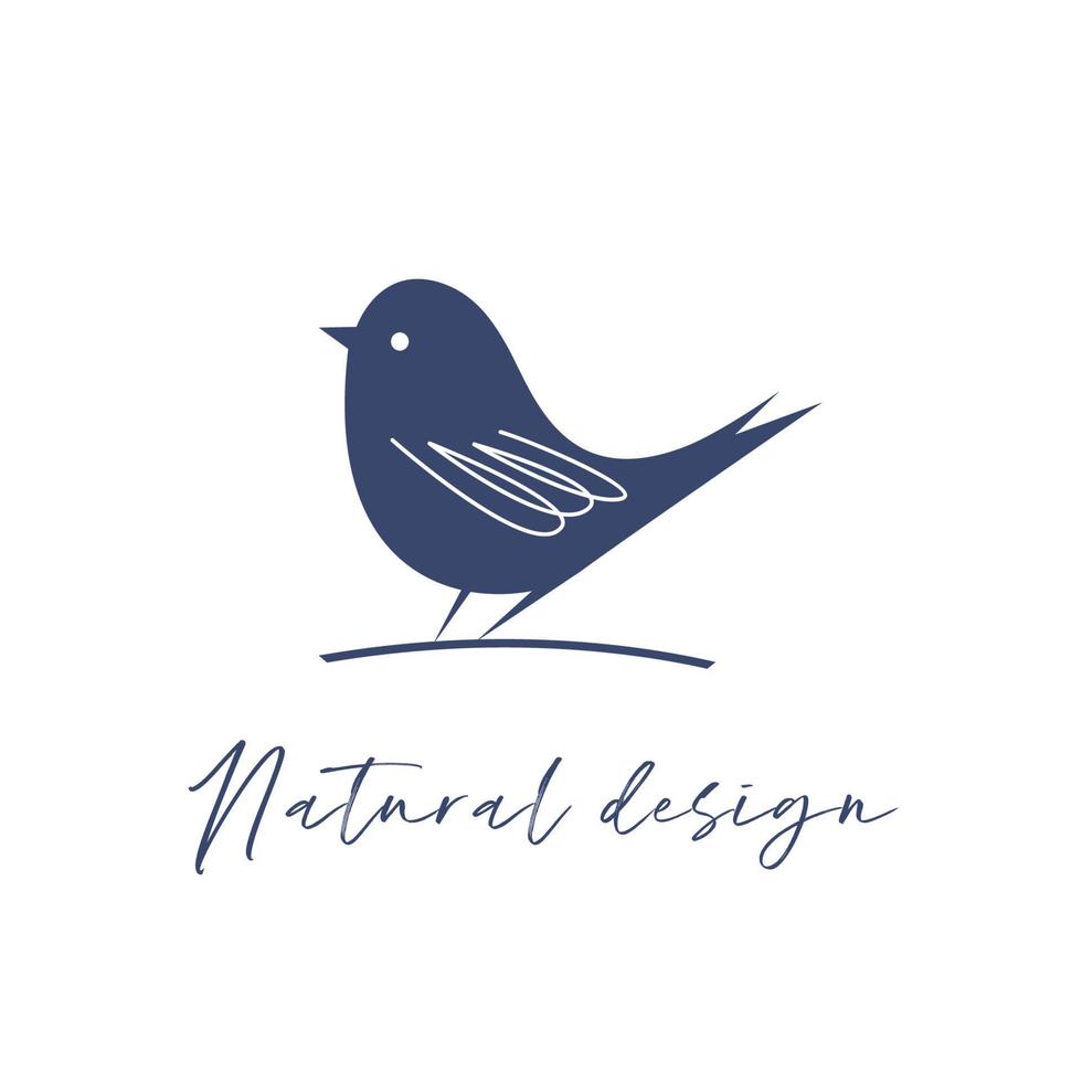 logotipo de pájaro. logotipo vectorial. diseño simple plano conciso. vector