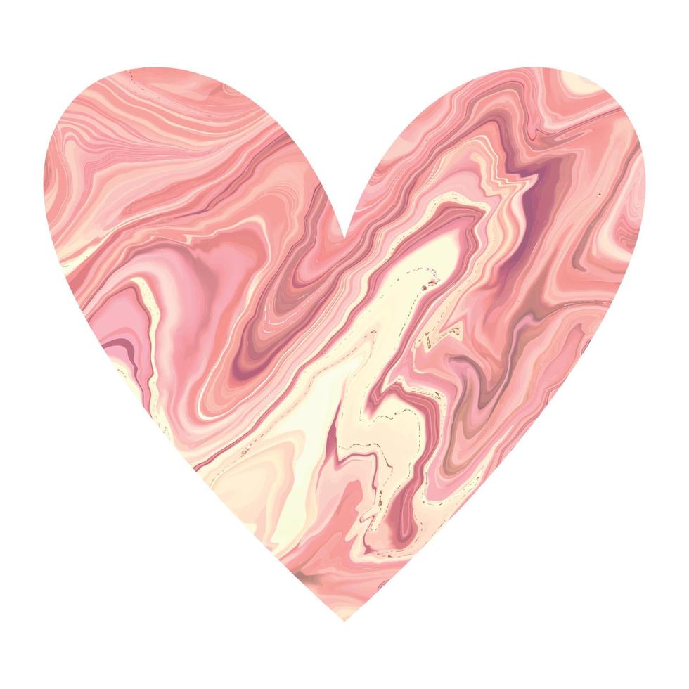 corazón de mármol rosa. la silueta del corazón es un símbolo de amor vector