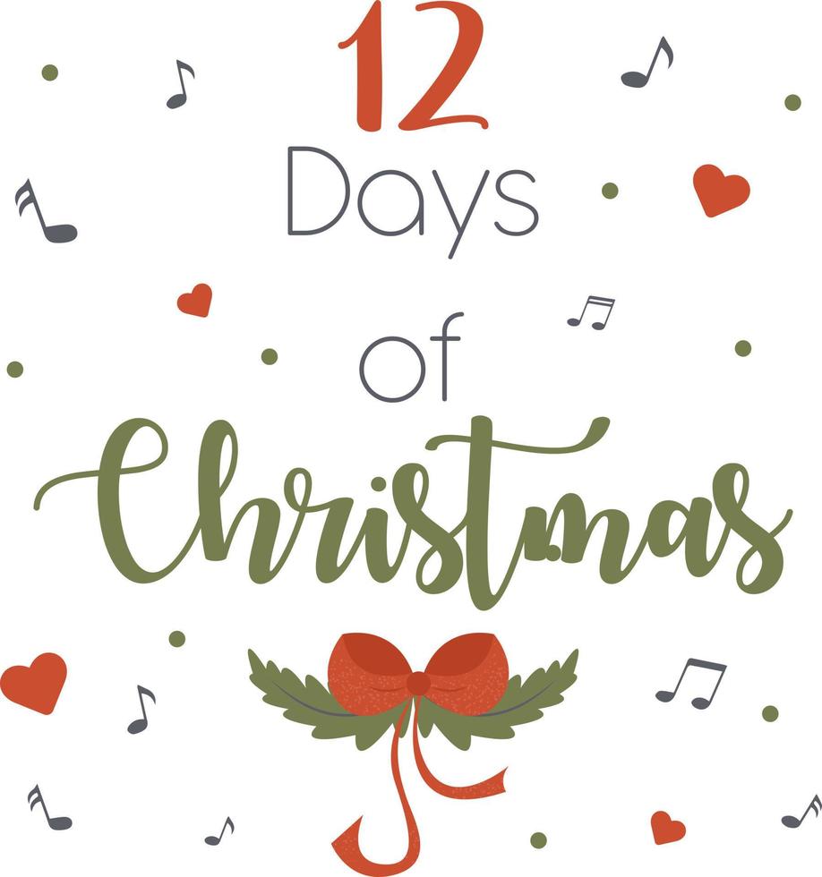 12 days of Christmas banner postcard new year traditions song birds festival 4863163 Vector Art 