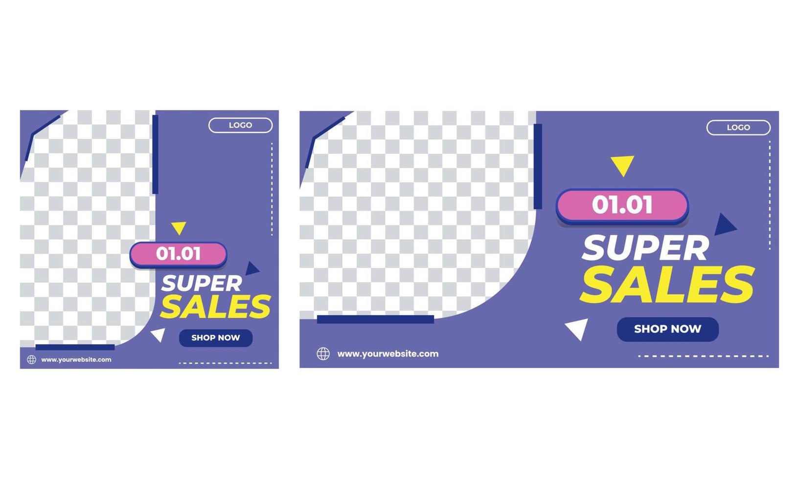0101 Super Sale Social Media Post vector