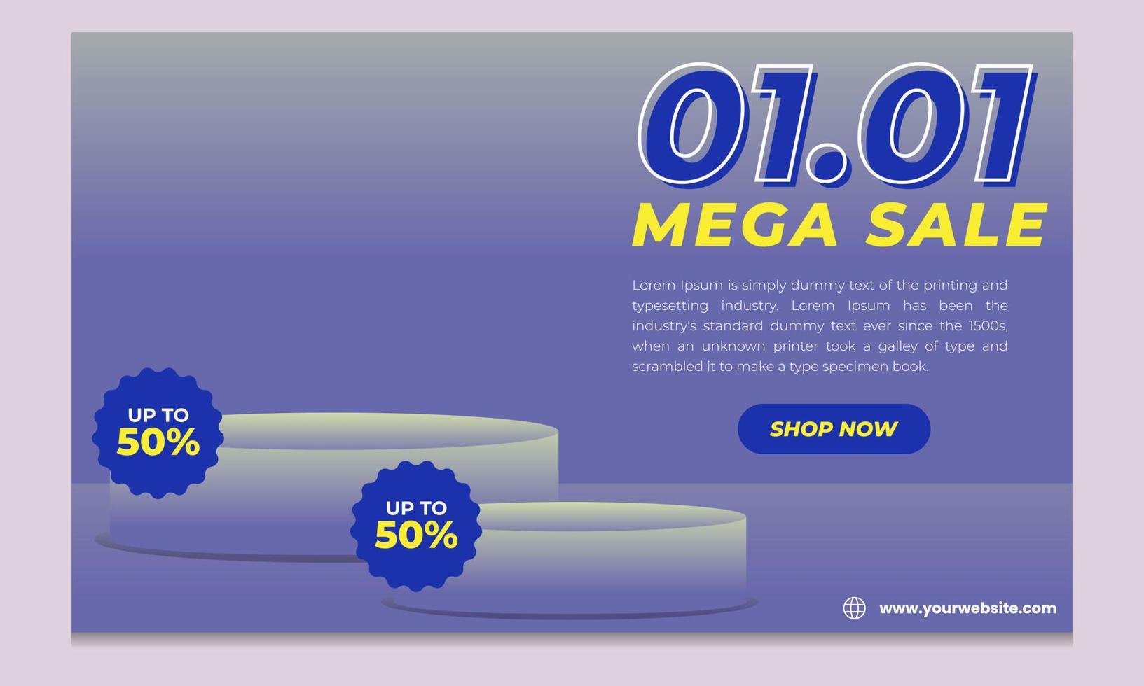 01.01 Mega Sale Design Background for Sale Banner vector
