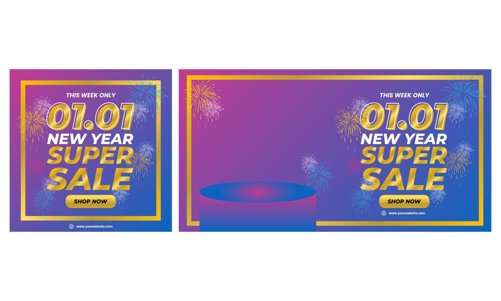 01.01 New Year Super Sale Banner vector