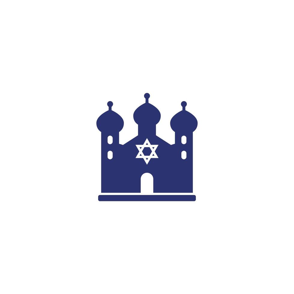synagogue icon on white, vector
