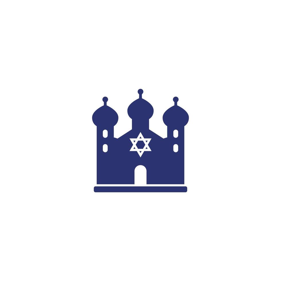 synagogue icon on white, vector