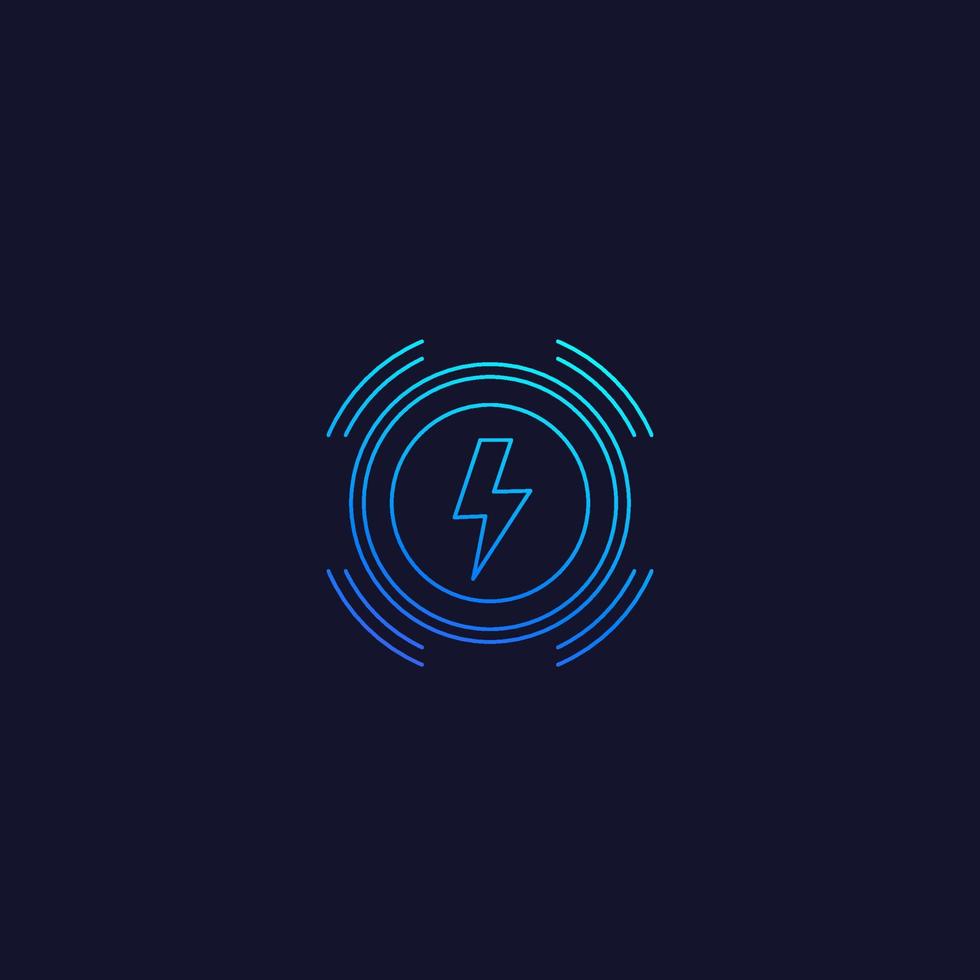 wireless charger, charging station linear icon vector