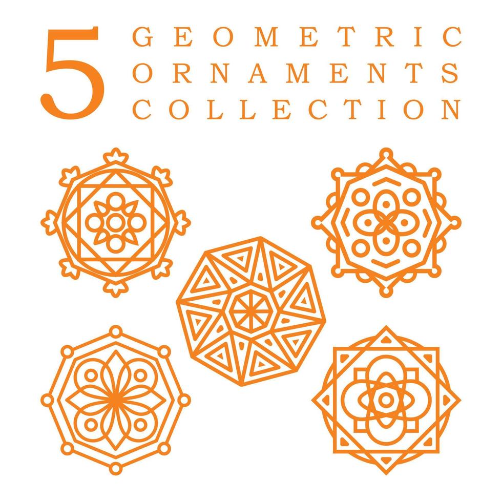 Set Collection of Mandala Ornament Vector