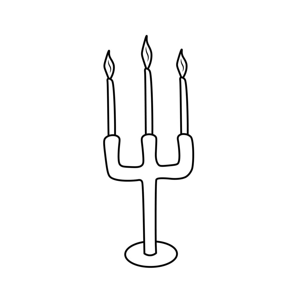 Candlestick icon. Doodle illustration for printing, backgrounds, wallpapers, covers, packaging, greeting cards, posters, stickers, textile and seasonal design. Isolated on white background. vector
