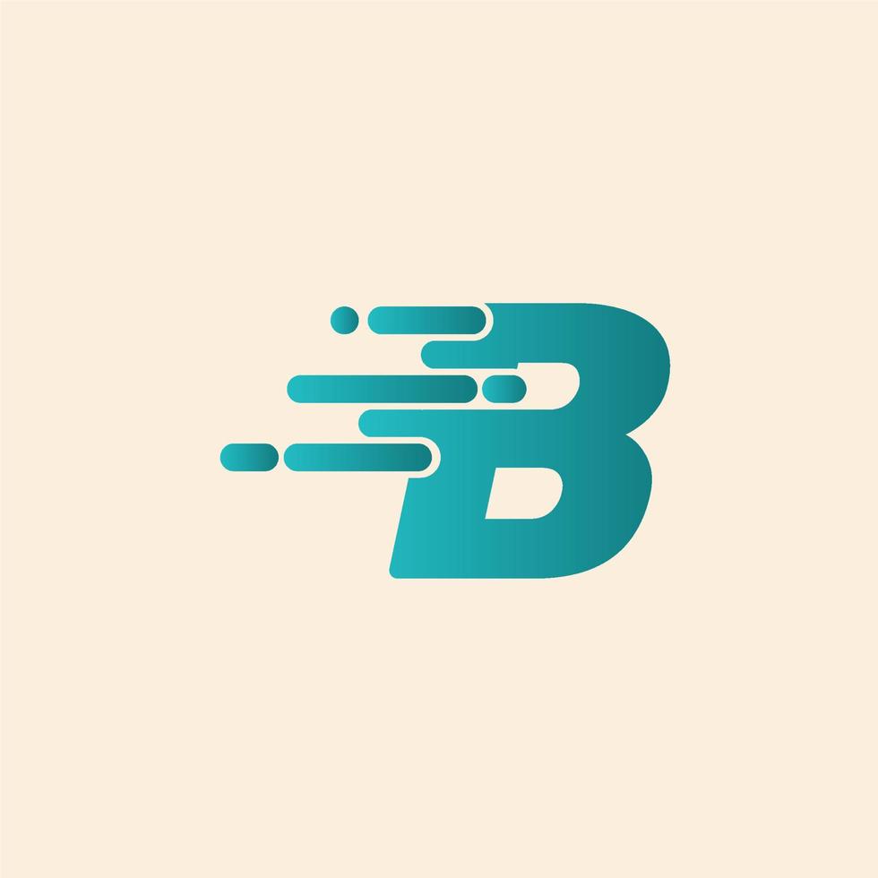 Letra inicial b plantilla de diseño de logotipo de velocidad rápida. soltar icono vector