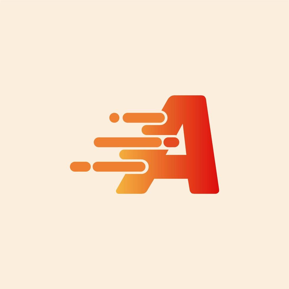 Initial Letter A Fast Speed Logo Design Template. Drop icon vector