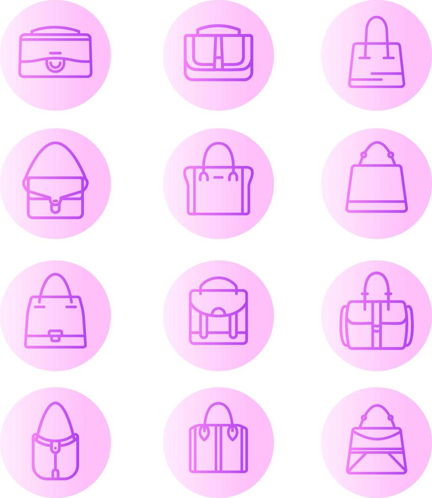 vector bag and wallet icon ilustration flat line minimalist